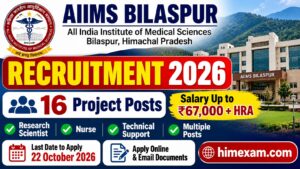AIIMS Bilaspur Recruitment 2026: Apply for 16 ICMR Project Vacancies