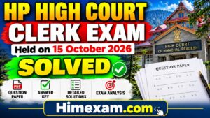 Solved HP High Court Clerk Exam Held on 15 October 2026