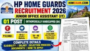 HP Home Guards JOA IT Recruitment 2026: Junior Office Assistant (IT) OH – 1 Post