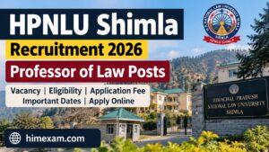 HPNLU Shimla Recruitment 2026: Apply Online for Professor of Law Posts