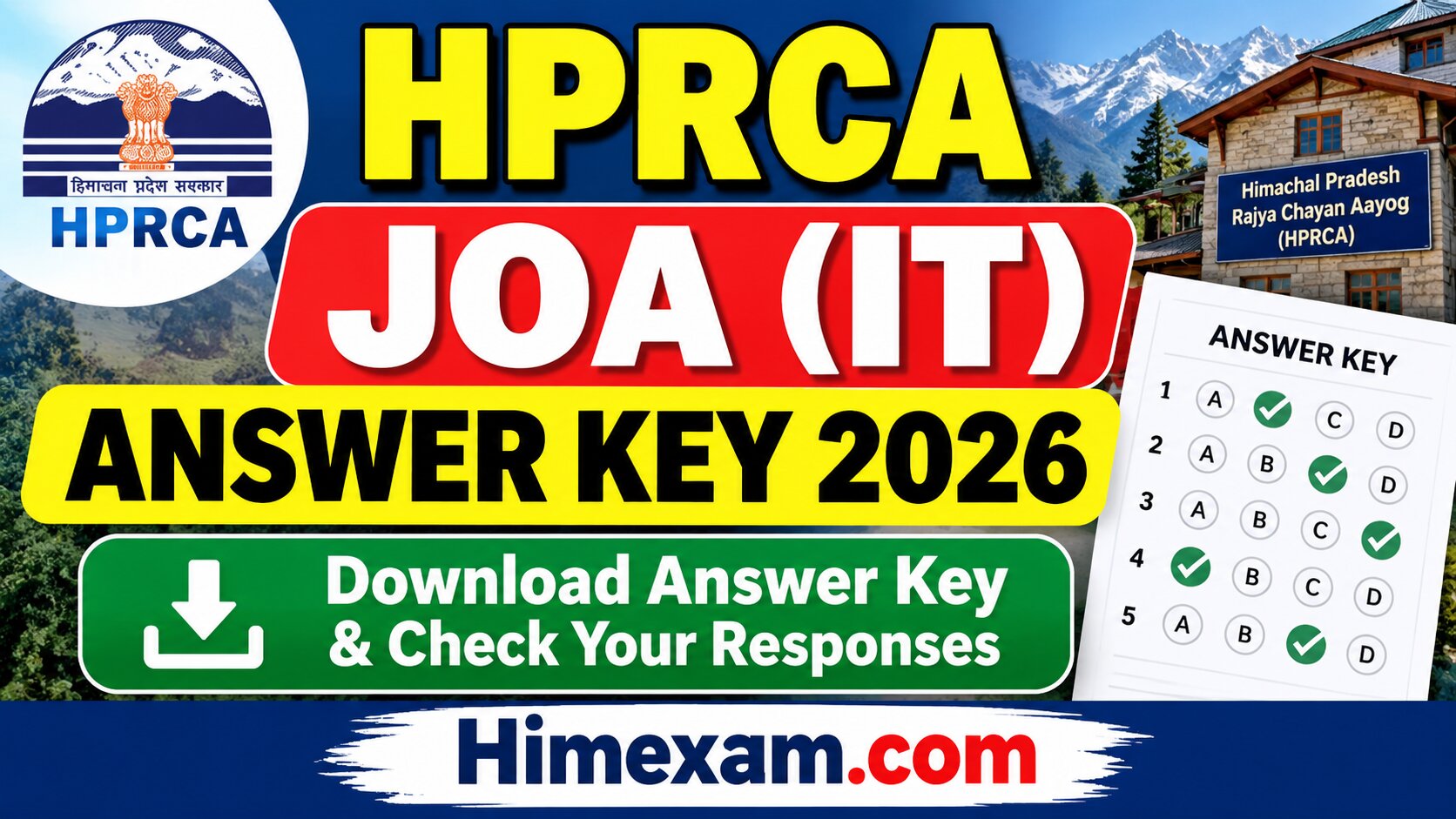 HPRCA JOA IT Answer Key 2026 – Download Answer Key & Check Your Responses
