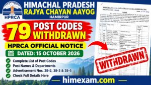 HPRCA Withdrawn Posts Notice 2026: 79 Post Codes Withdrawn, Official Notice Dated 15 October