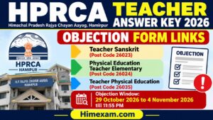 HPRCA Teacher Answer Key 2026: Sanskrit and Physical Education Objection Form Links