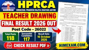 HPRCA Teacher Drawing Final Result 2026 Out – Post Code 26022, Check Result PDF