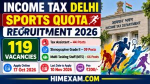 Income Tax Delhi Sports Quota Recruitment 2026: Apply Online for 119 Posts