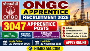 ONGC Apprentice Recruitment 2026: Apply Online for 3047 Apprentice Posts